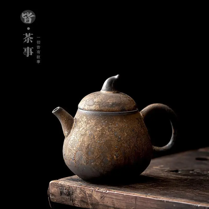 

Керамический чайный горшок в японском стиле ретро кунг-фу, чайная посуда, термостойкий чайник, домашняя керамическая посуда с фильтром, чай...