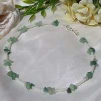 green crystal beaded fairy core necklace indie boho fairytale custom handmade