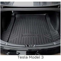 all weather tpe boot mats for tesla model 3 2021 2022 rugged tpe trunk mat cargo liners lower comparment frunk stoarge tray