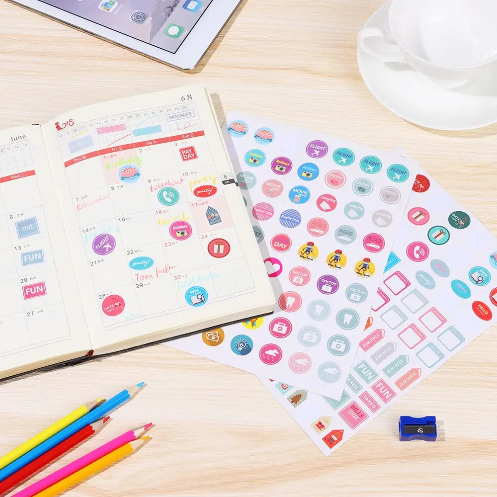 2 листа/набор наклейки на стену и календарь | Канцтовары для офиса дома