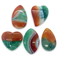 5 pcs natural stone agate loose beads pendant necklace exquisite craft ring pendant mens womens jewelry discovery accessories