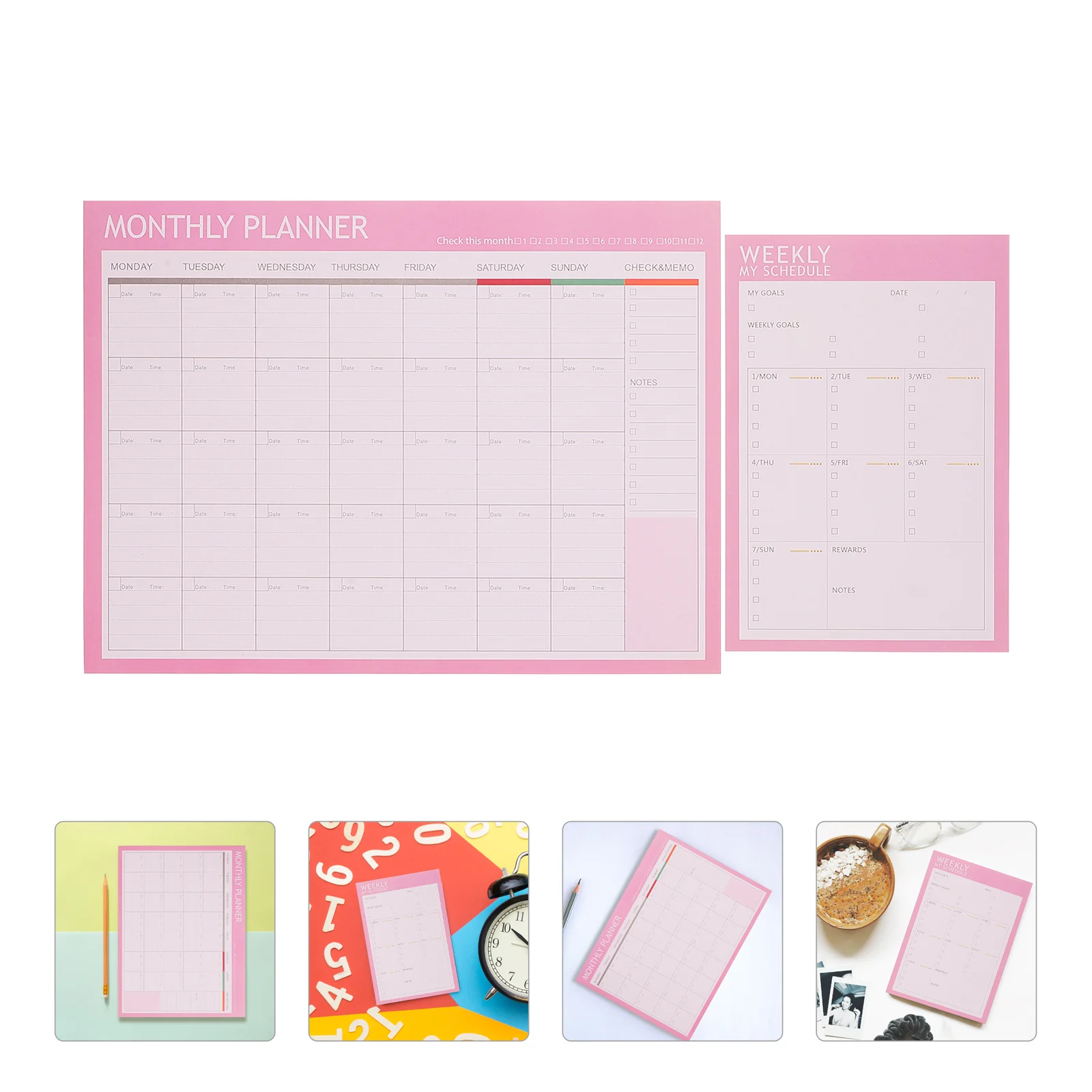 

2pcs Agenda Noting Book Planner Weekly Monthly Planning Time Management Notepad