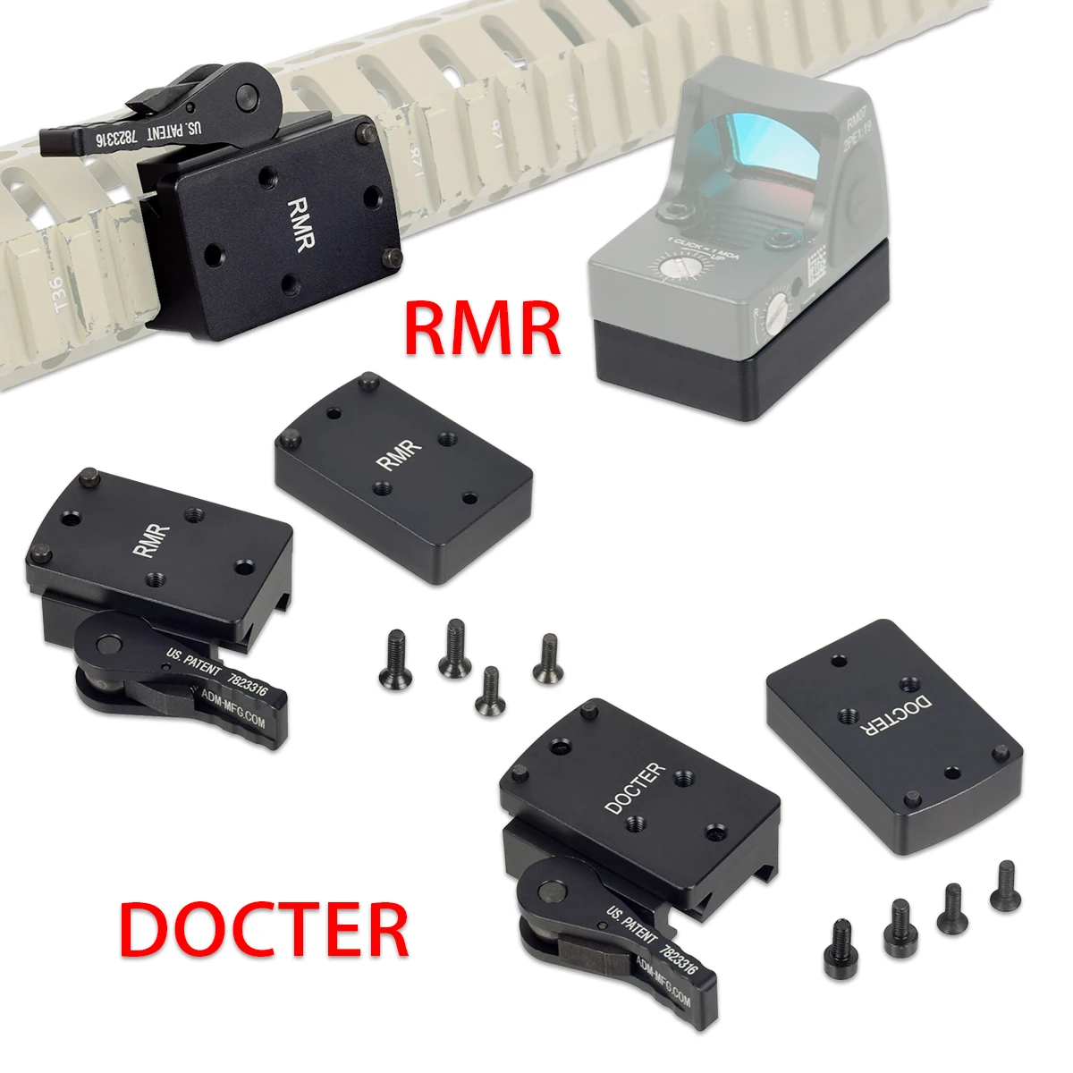 

RMR Red Dot Scope Riser Mount DOCTER Tactical Optics Reflex Sight Riflescope QD Lever Plate For 20mm Rail Airsoft AR15 M4
