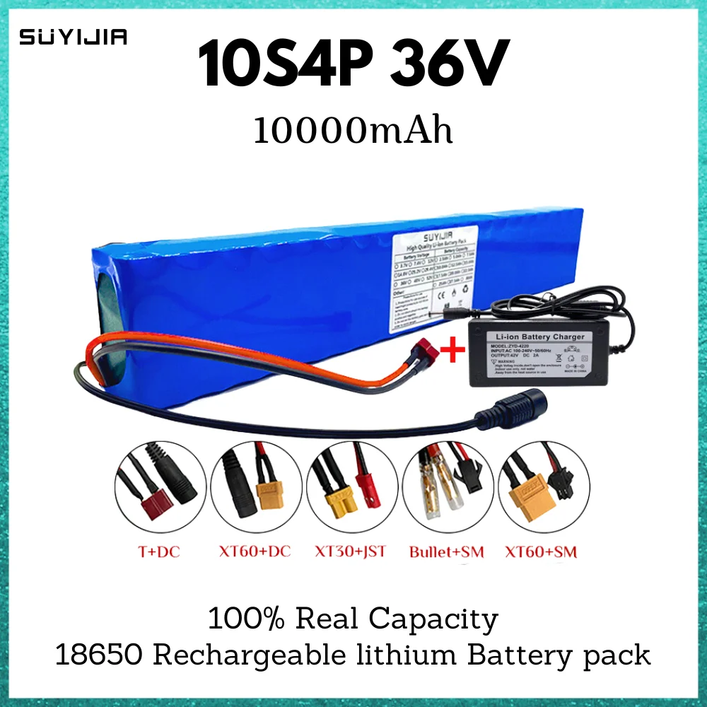 

10S4P 18650 36V 10AH Rechargeable Lithium Battery Pack Large Capacity Electric Bicycle Electric Scooter Built-in BMS 42V Charger
