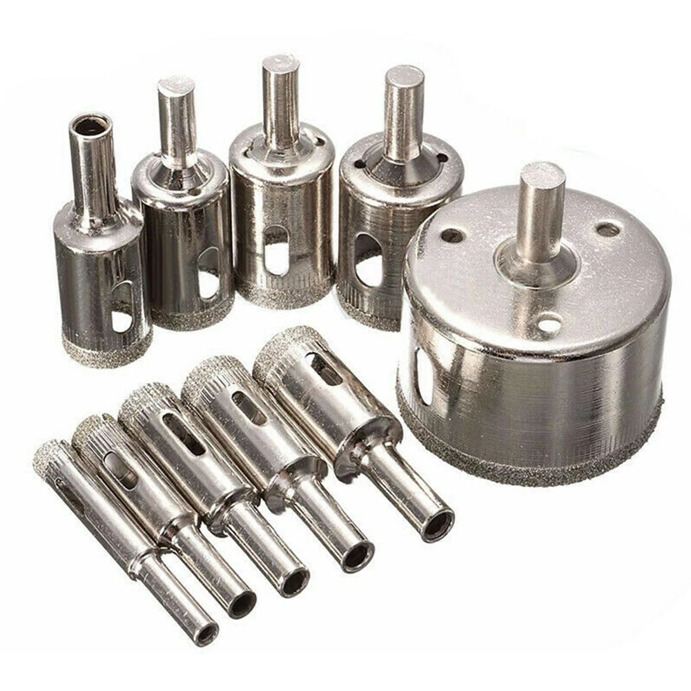 10 Шт. Сверла С Алмазным Покрытием 8-50 Мм Для Плитки Мрамора Стекла Керамики