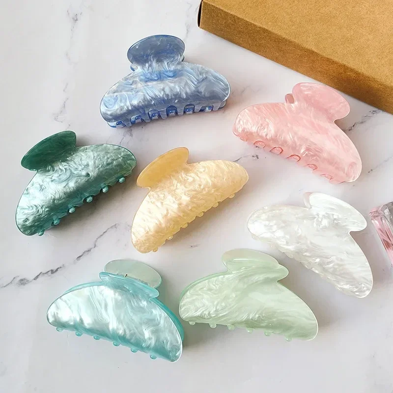 Большие когти для волос женщин модные ацетатные заколки во французском стиле с