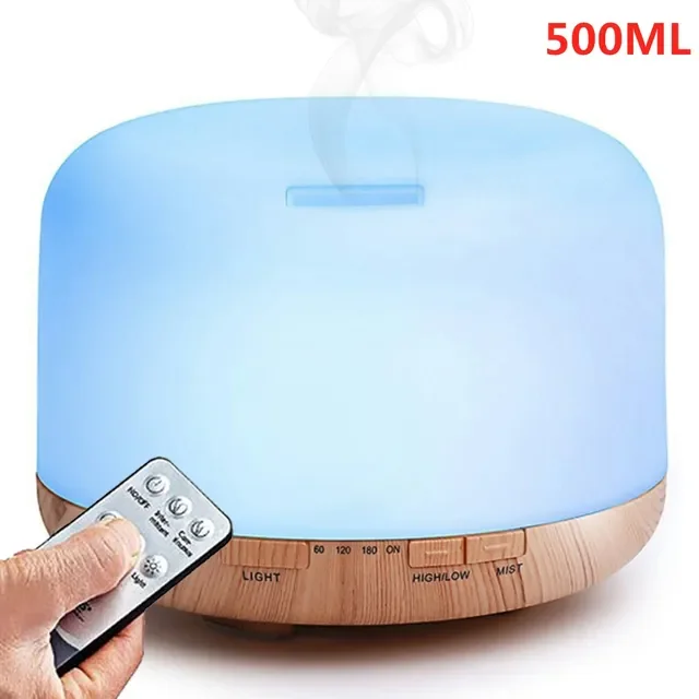 

500ml Essential Oil Aroma Diffuser, Ultrasonic Cool Mist Humidifier with 2 Mode and LED Color Changing Light, Quiet Humidifier A