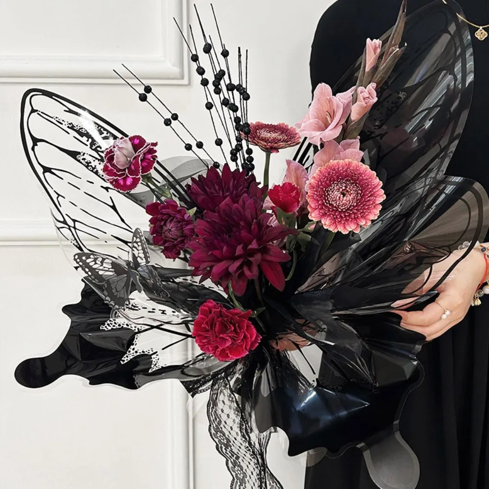 20 компл. прозрачная хрустальная бумага с дизайном бабочки упаковочная для букета