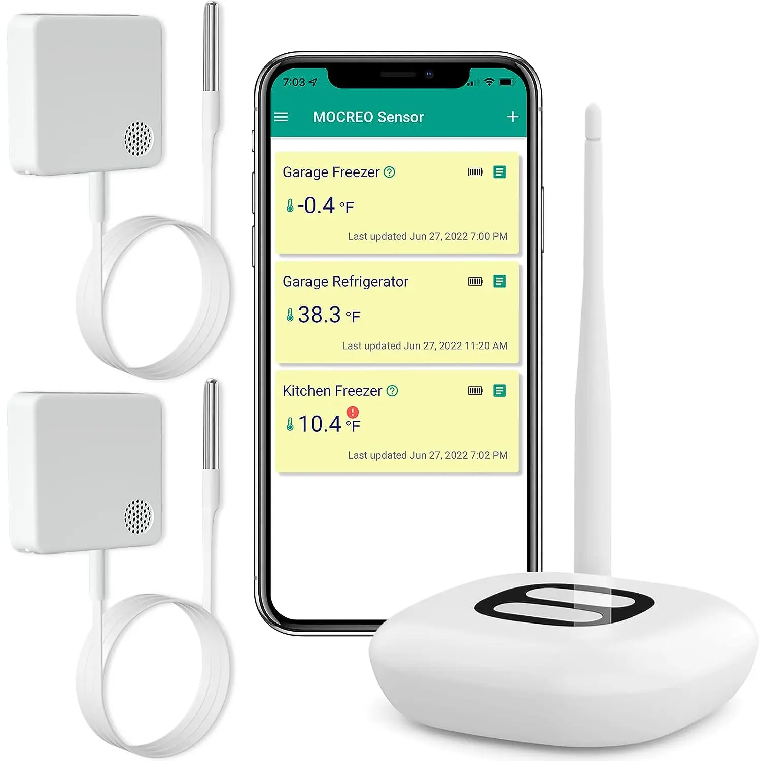 

ST4 WiFi Thermometer Freezer Alarm, Email Alert, App Notification, Data Record Export, No Subscription Fee, Remote Wireless Temp