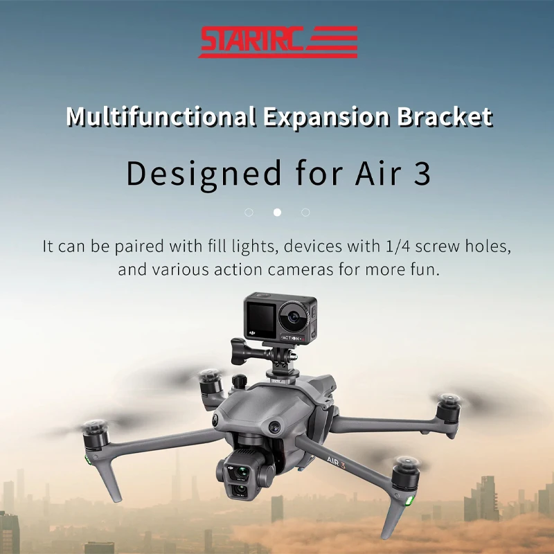 

Expansion Bracket for DJI Air 3 Drone Light Top Extended Holder Gopro Insta360 Action Camera Connector Fixed Base Adapter Mount