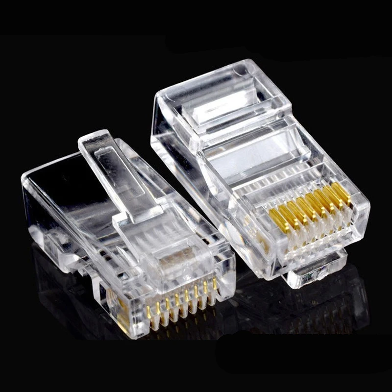 100 шт. разъем для кабеля Ethernet RJ45 8 контактов