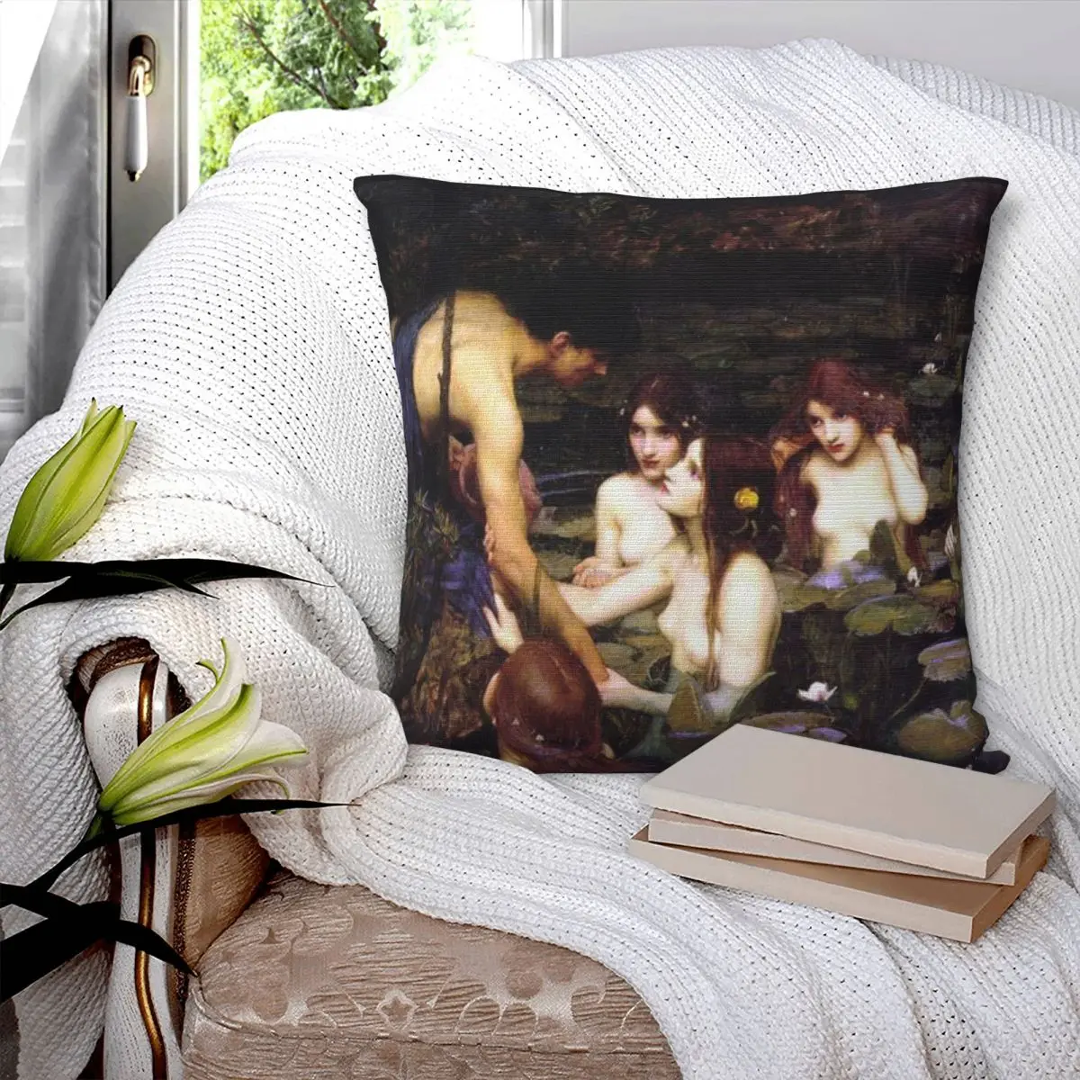 Hylas And The nymphi By J W Waterhouse Подушка Чехол