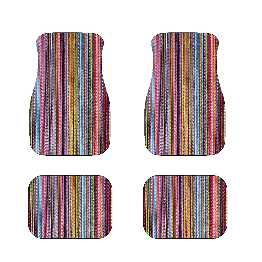 

Colorful striped floor mat protection device automobile floor mat carpet front and rear floor mats elegant automobile rubber