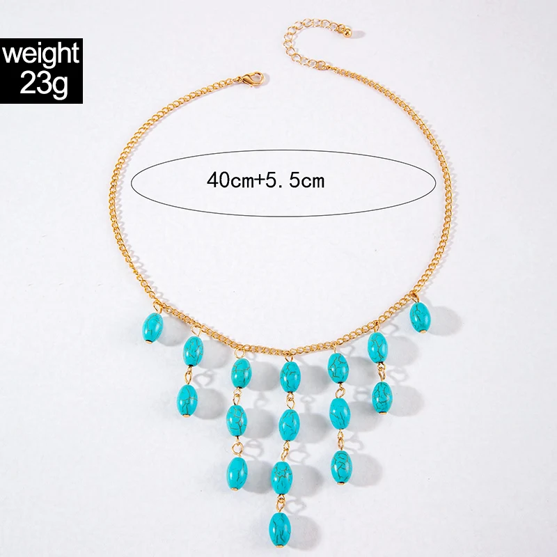 Винтажное ожерелье Tocona из зеленого камня