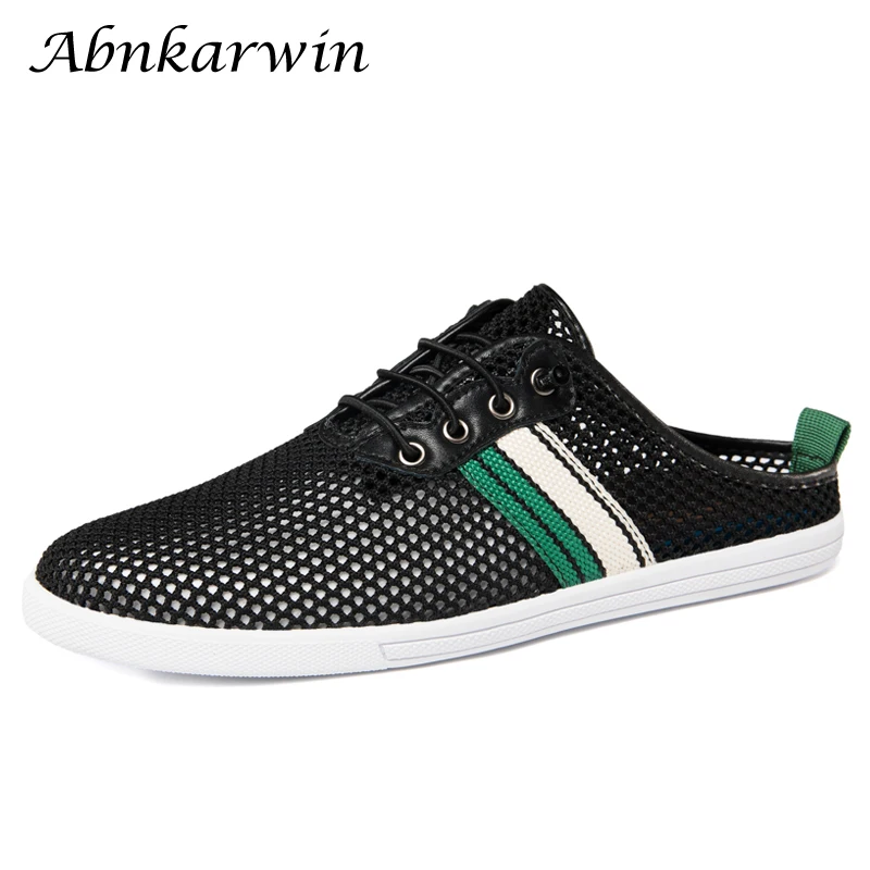 

Summer Slip On Half Shoes For Men Casual Mesh Slippers Free Shipping 2022 Designer Luxury