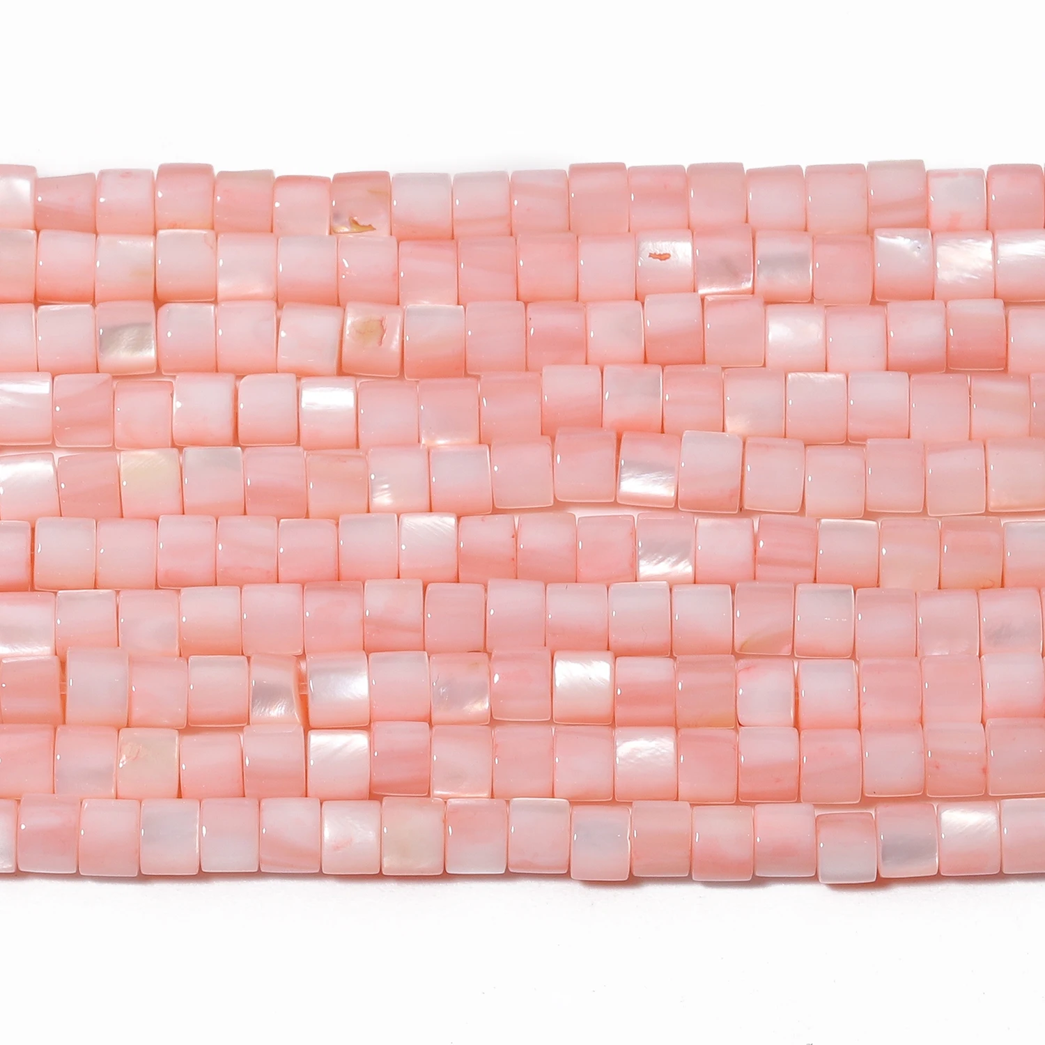 Розовые бусины из натурального камня с жемчугом и ракушками 4x3 мм форма