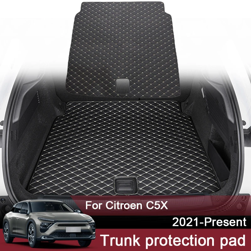 

1pc Car Styling Custom Rear Trunk Mat For Citroen C5X 2021-Present Leather Waterproof Auto Cargo Liner Pad External Accessory