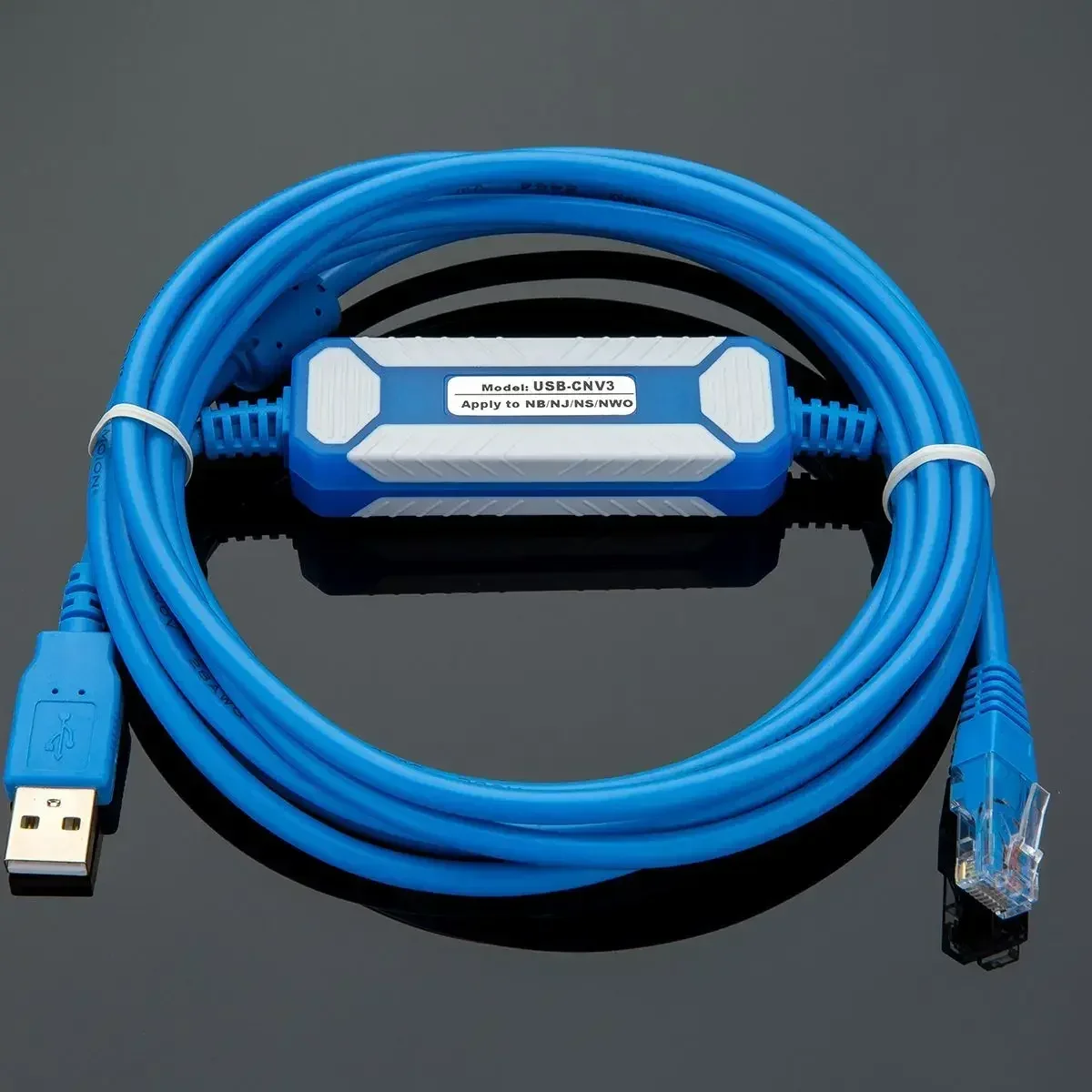 Фото Адаптер Amsamotion USB-CNV3 обновленной версии, подходящий для программирования ПЛК Fuji серий NB, NJ, NS, NW0, кабель для программирования. №4