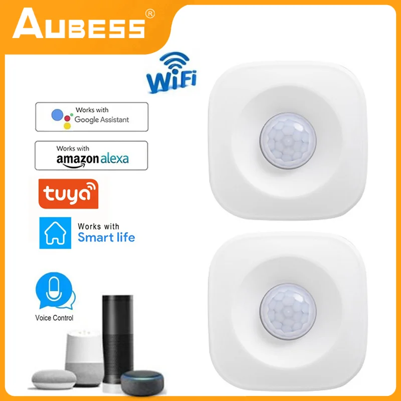 

AUBESS Tuya WiFi PIR Motion Sensor Wireless Infrared Detector Security Burglar Alarm Sensor Smart Life APP Control Compatible