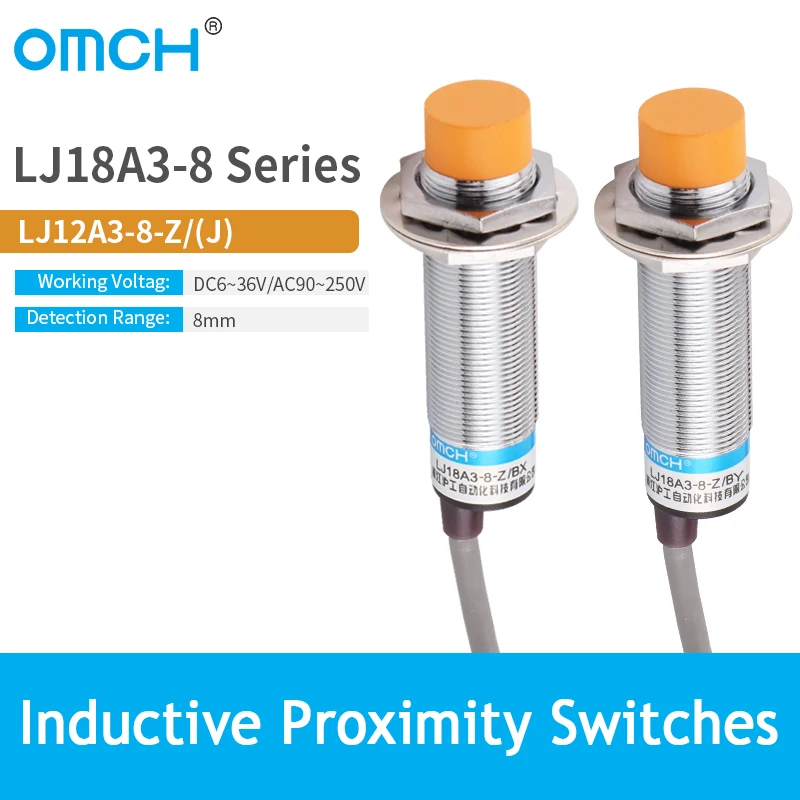 

OMCH M18 Inductive Proximity Sensor Switch Detection PNP NPN NO/NC DC 6V-36V detection range 5mm 8mm