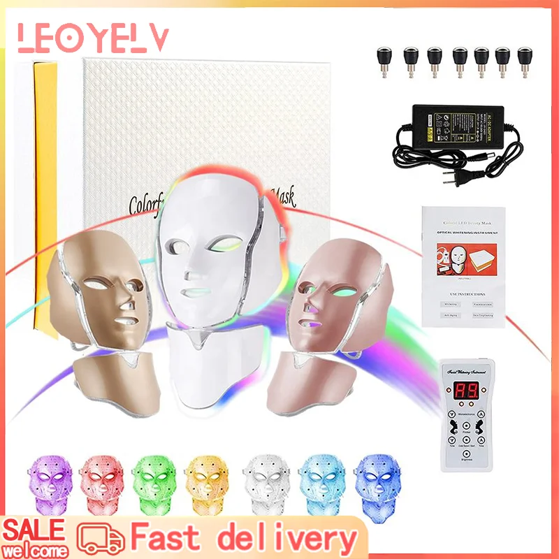 

Led Mask 7 Color Photon Therapy Tender Skin Neck Firming Acne Anti-wrinkle Korea Face And Neck Beauty Spa Beauty Device