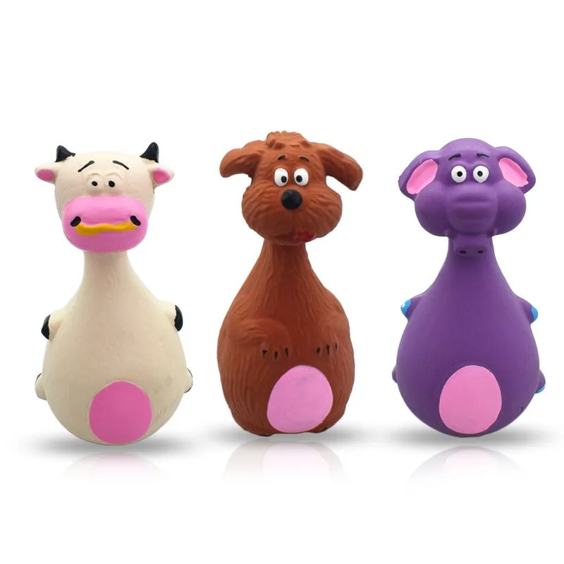

Cute Pet Toys Puppy Dog Latex Toys Sound Squeaky Elephant Cow Resistant Dog Toy Cat Animal Chew Pets Rubber vocal Toys