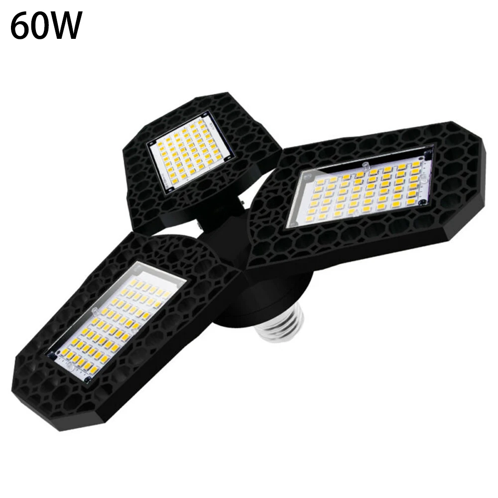 

E27 60/80W LED Garage Light Bulb Deformable Ceiling Fixture Lights Workshop Lamp Industrial Warehouse Indoor Lighting Lamps