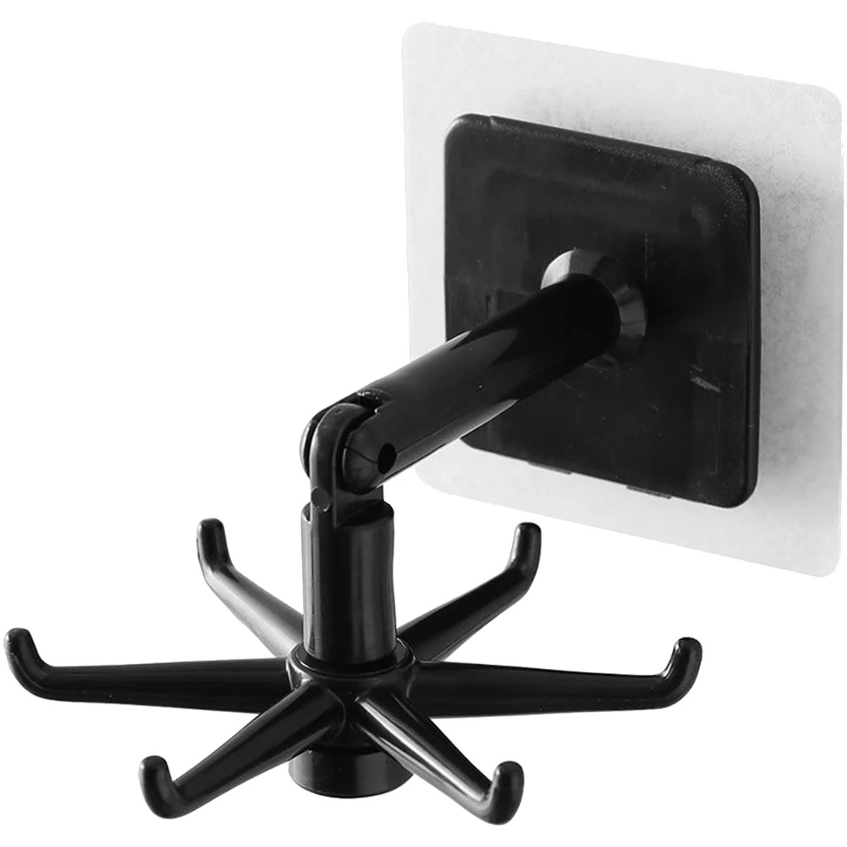 

Складной самоклеящийся крючок, вращающийся на 360 °, с вертикальными откидными крючками на 180 °, настенное крепление, держатель для кухонной утвари, крючок для посуды