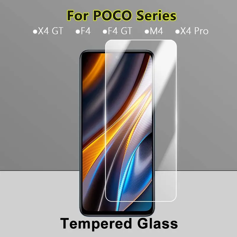 

5Pcs Screen Protector For Xiaomi Poco X4 F4 M4 GT Pro 5G NFC Ultra Slim Clear 2.5D 9H Hard Tempered Glass Guard Protective Film