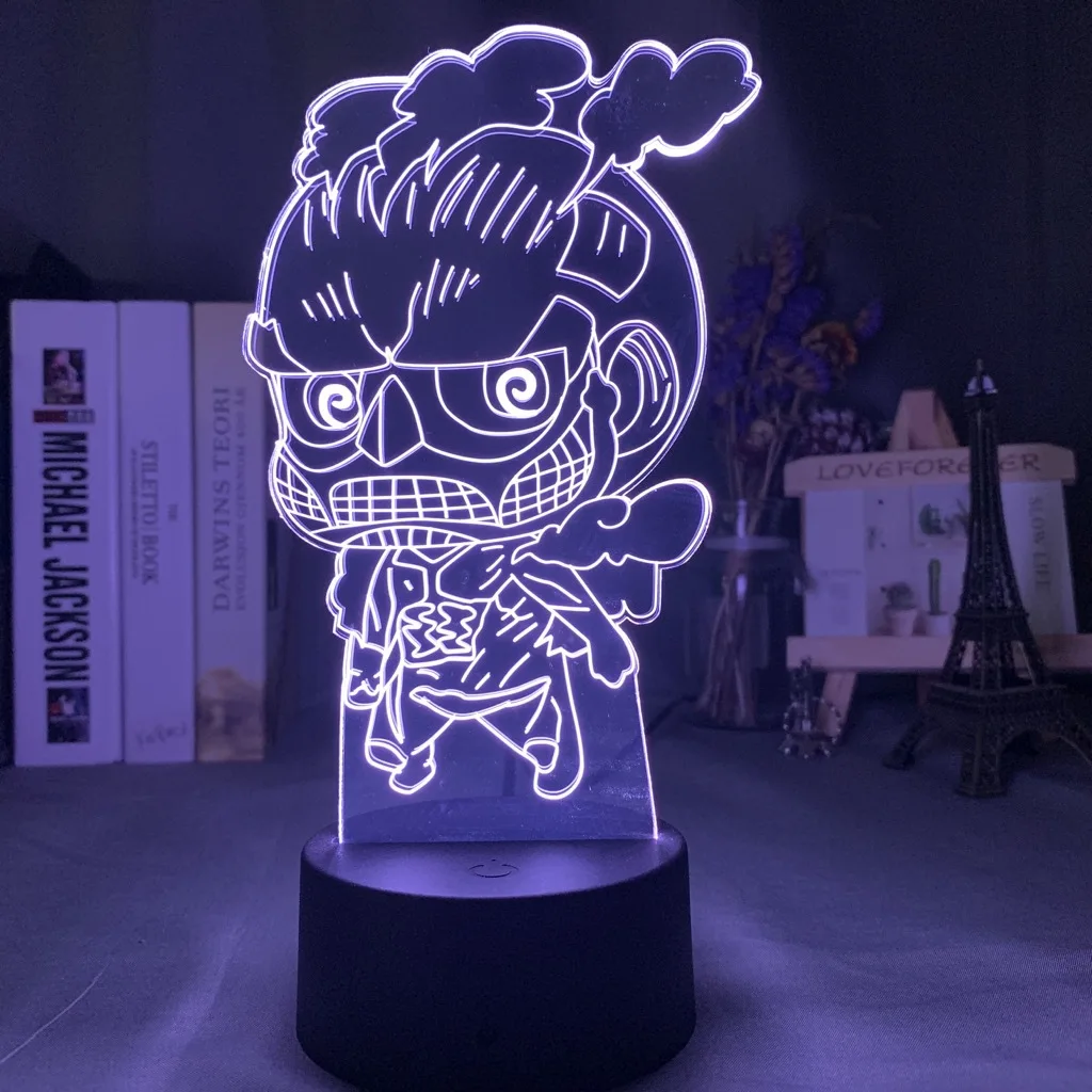 

Q Version 3D Acrylic Night Light Anime Attack on Titan Acrylic Plate for Light Kids Gift Bedroom Decor LED Manga Lamp Cool Gift
