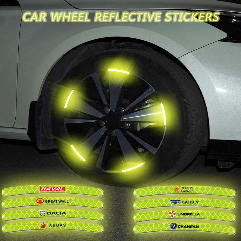 

Reflective Car Wheel Rim Stickers Stripe Wheel Hub Decals for Geely Ic Panda Ck Emgrand Ec7 Mk Gc7 X7 GE SC7-RS Car Accessories