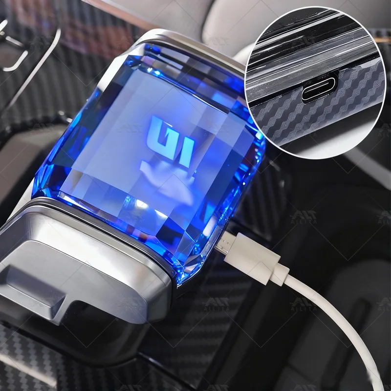 Фото Новая светящаяся хрустальная ручка переключения передач для Chery Jetour T1, аксессуар для модификации интерьера автомобиля №5