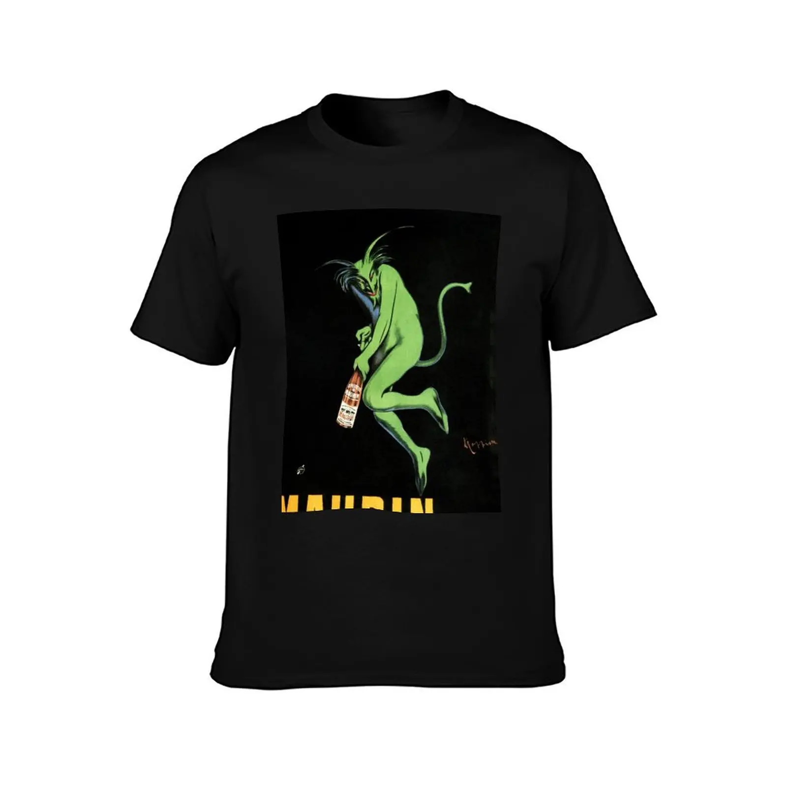Фото Футболка Devil MAURIN QUINA Liquor Absinthe Art Deco France Leonetto Cappiello, футболка в уличном стиле больших размеров №2