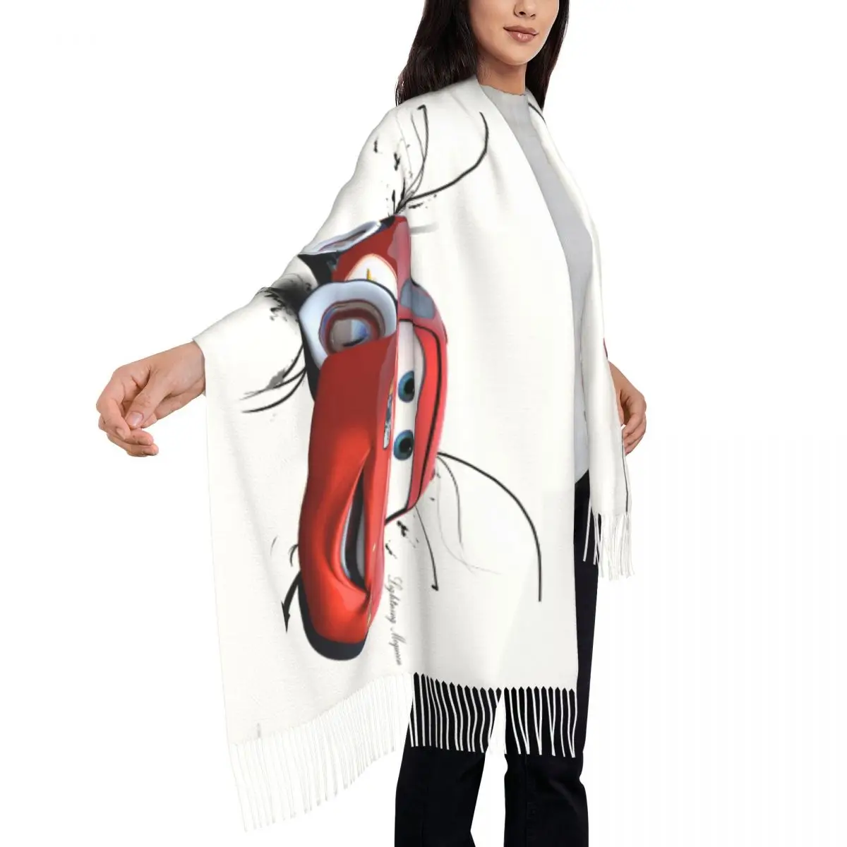 Женские длинные шарфы с молниями Mcqueen Cars женские зимне-осенние толстые теплые