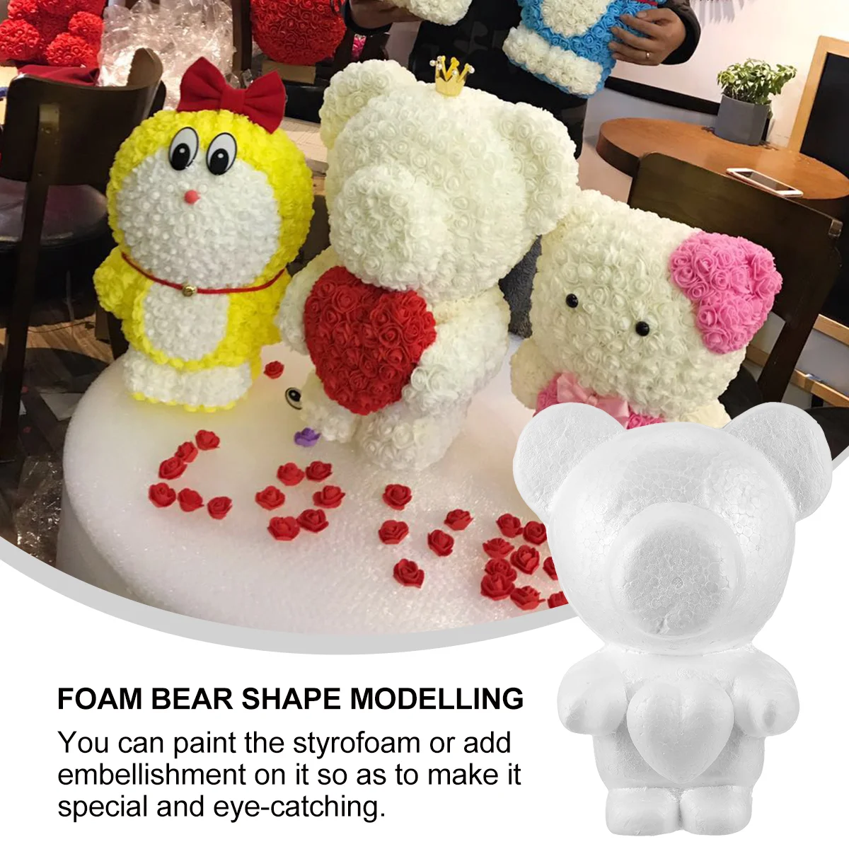 

1Pc Bear Shape Modelling Styrofoam Bear Mold Wedding Party Decor