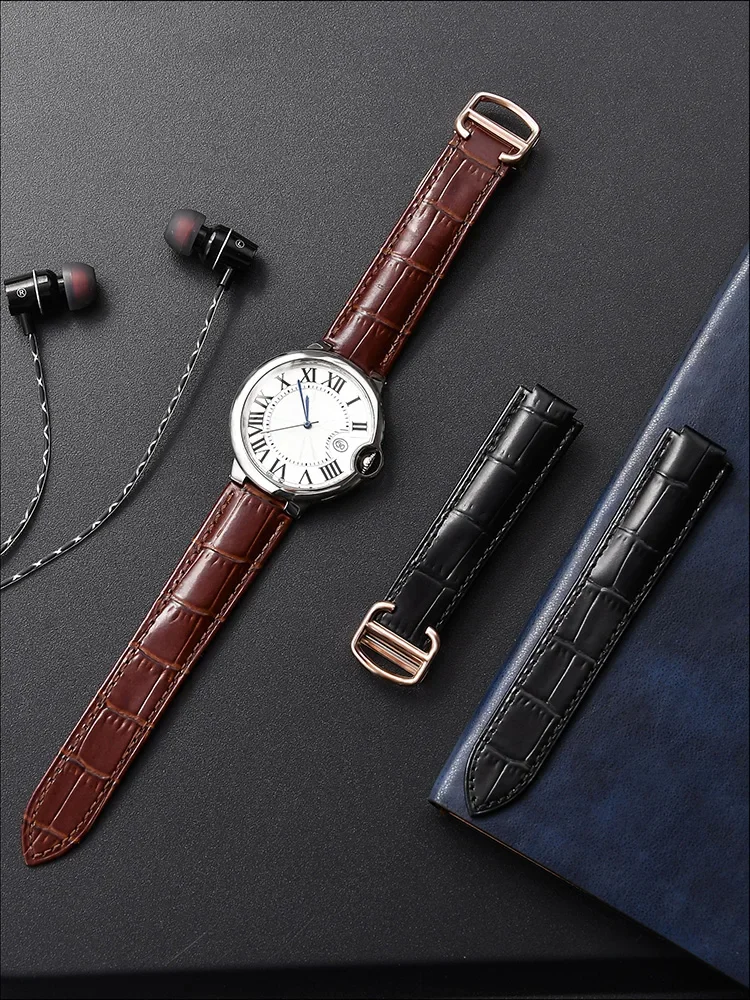 Ремешок для часов из коровьей кожи Cartier синий воздушный шар оригинальный мужской