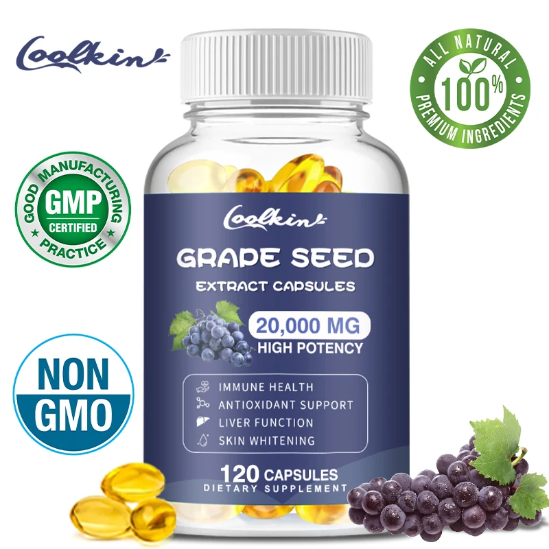 

Natural Organic Grape Seed Extract Capsules. Strong Antioxidant. Support Skin Whitening. Immune Health. Liver Function. Non-GMO.