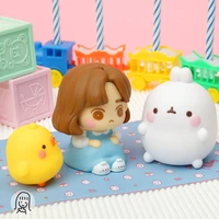 global limited edition korean cute potato rabbit 10th anniversary anime figure toys cute model birthday girl gift pvc set molang