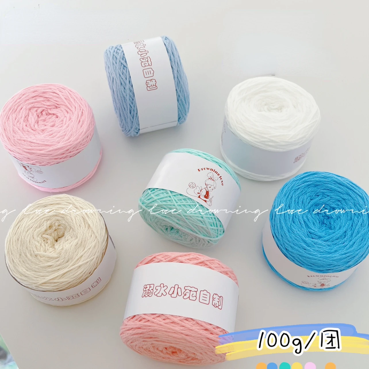 

100g Hand Woven Ins Round Yarn Hollow Cotton Hemp Yarn Diy Crochet Bag Beach Material Cotton and Linen Stitching Crochet Yarn