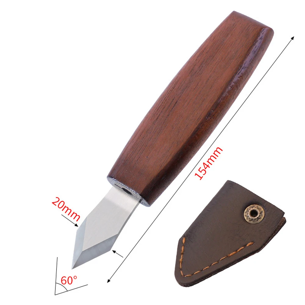 

Маркировочный нож из высокоуглеродистой стали с двойным лезвием, деревянная ручка для точной маркировки и резьбы с защитной оболочкой