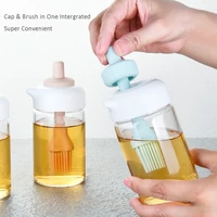 oil dispenser wide opening bottle with silicone brush leakproof condiment container bbq oil liquid seasoning bottle for kitchen