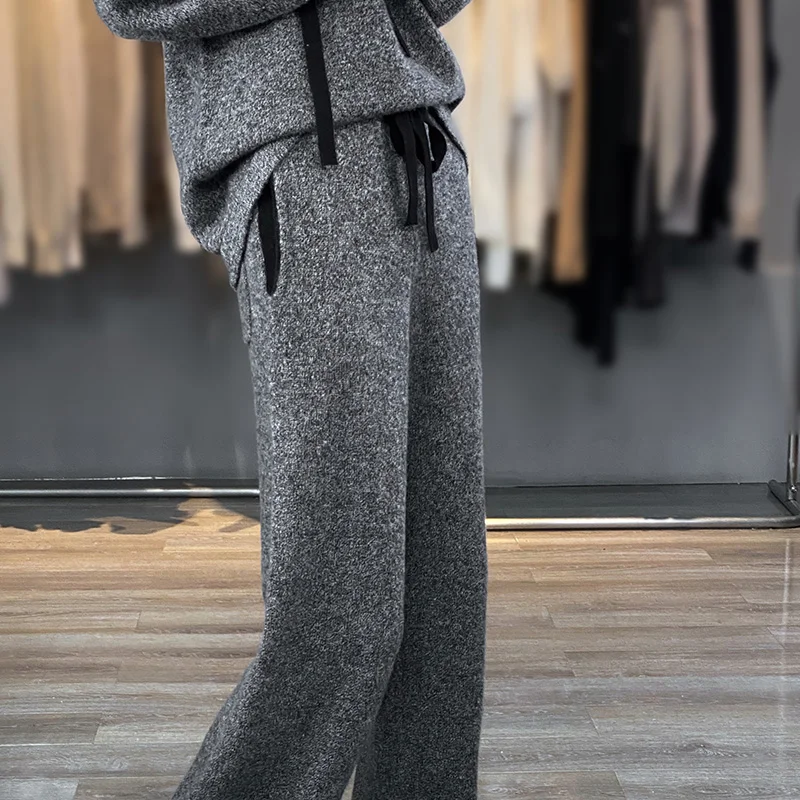 Женский 100 Австралийский шерстяной комплект с капюшоном новый пуловер 23 свитер