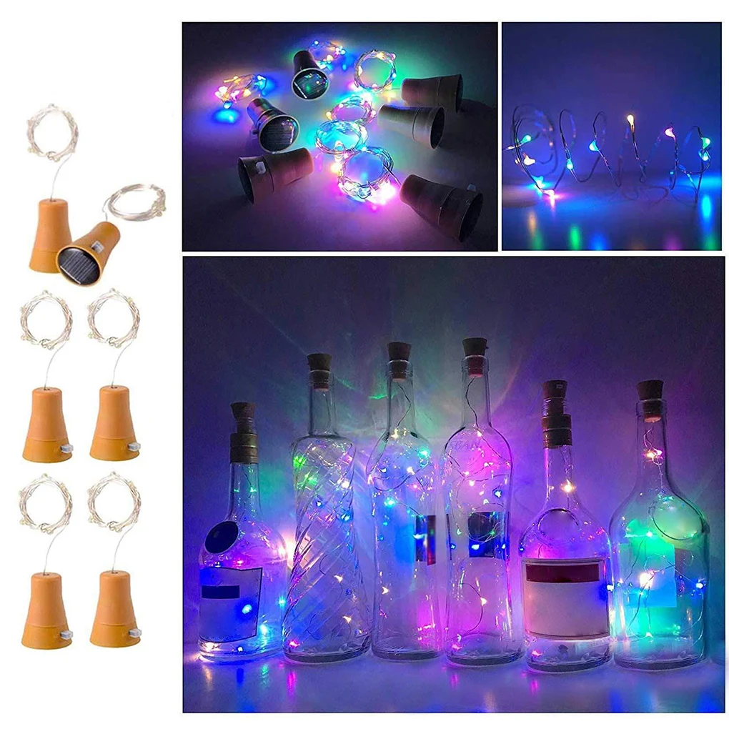 

Bottle Stopper Light String LED Solar Wine Glass String Light Flexible Waterproof Lamp Chain Holiday Lighting Atmosphere Lights