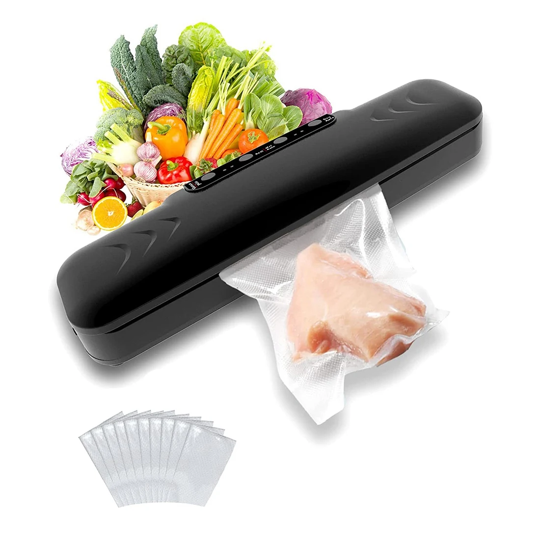 

Vacuum Sealer Machine Compact Design Food Preservation Bags Dry Moist Fresh Modes Food Vacuum Sealer EU Plug A