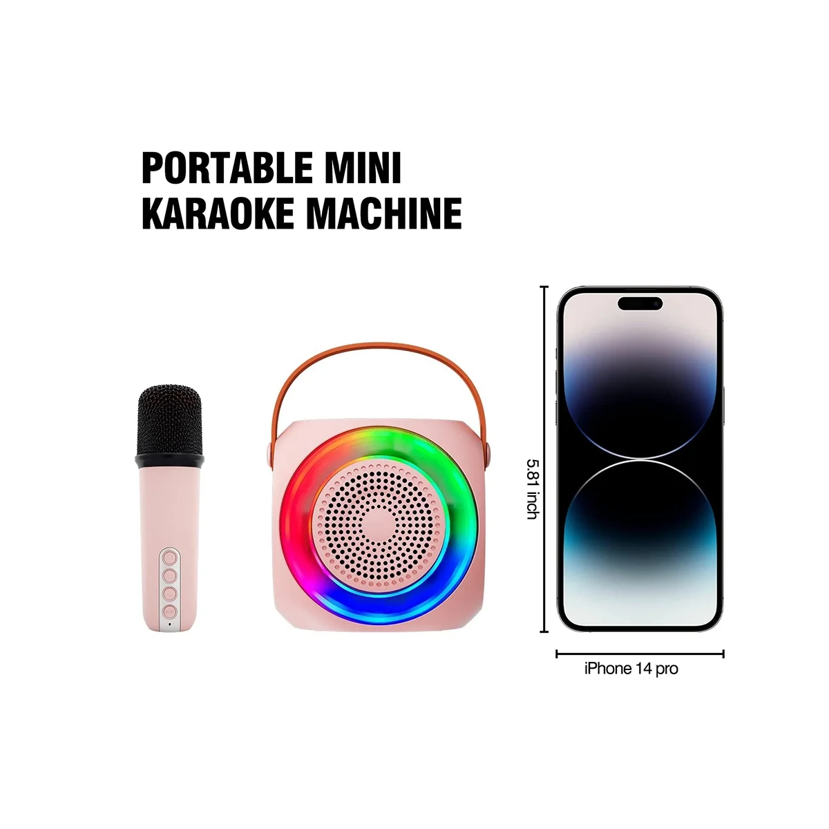 Мини-караоке-машина портативная Bluetooth-колонка 1 шт. беспроводной микрофон для