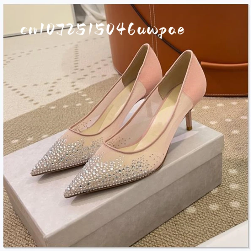 

Women's New High-Heeled Shoes Diamond Style Pointed Design Wedding Ceremony Evening Dinner Get Together