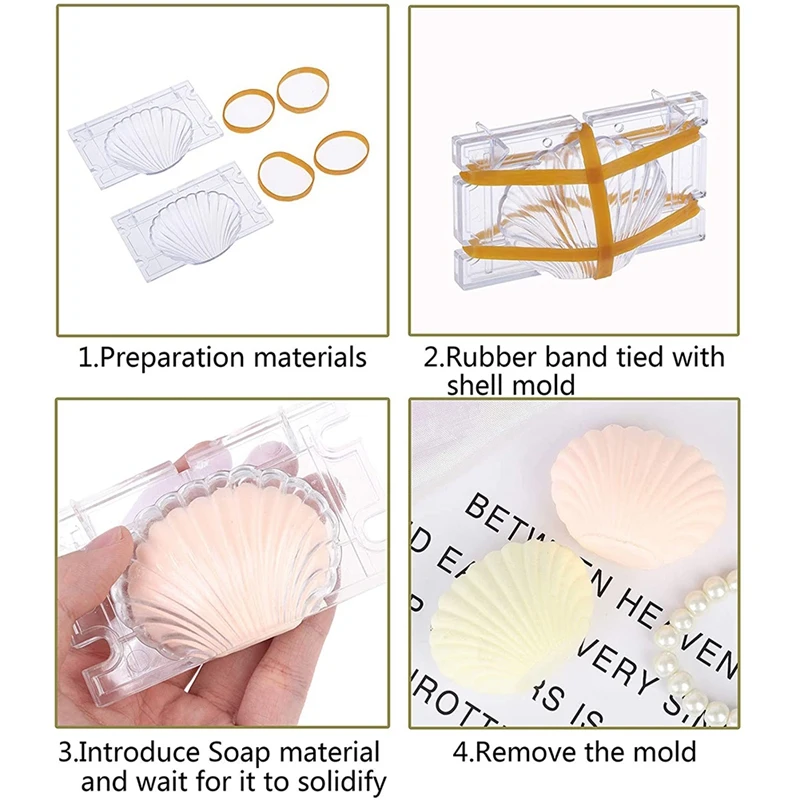 Форма в форме свечи форма виде ракушки с 10 штуками фитили Пластиковая для мыла