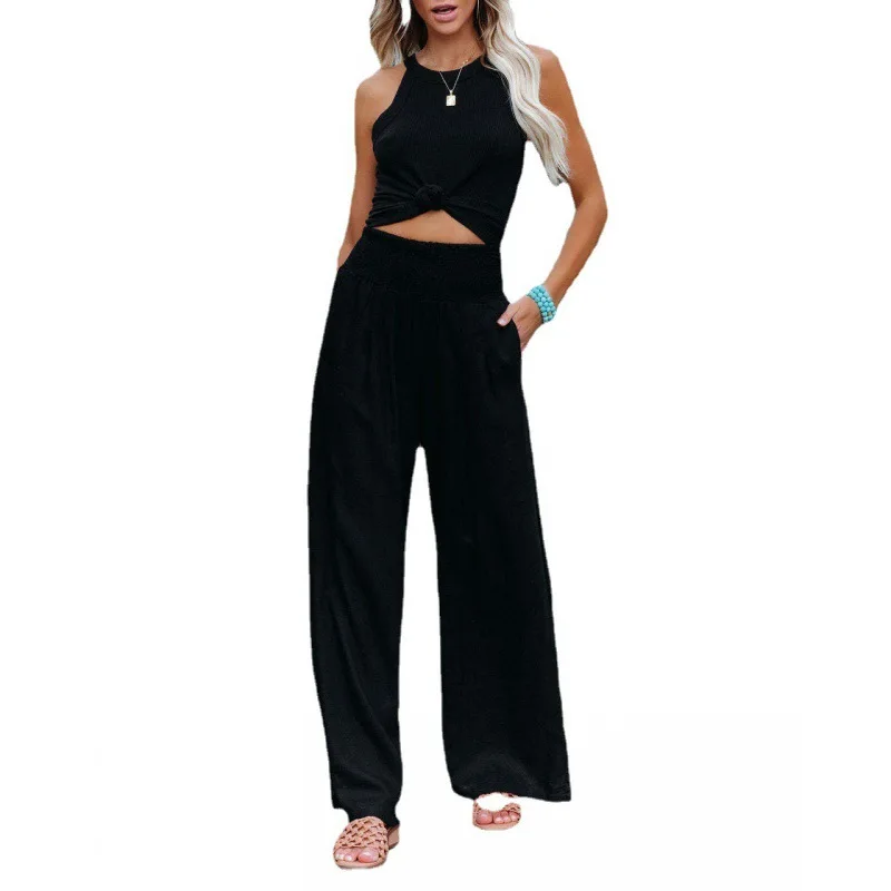 Брюки-Капри женские с рюшами повседневные свободные широкие штаны для йоги на