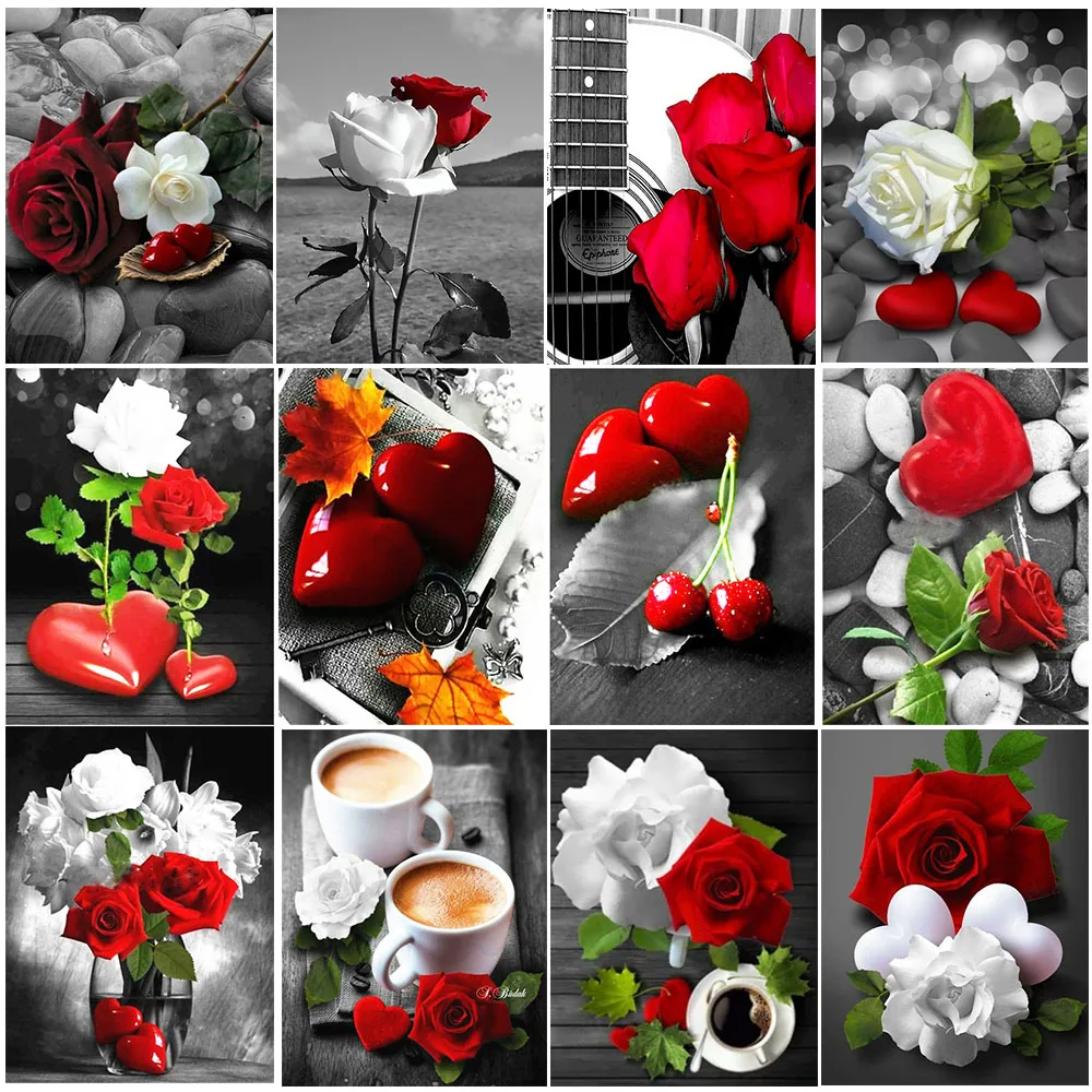 

Алмазная живопись 5D «сделай сам», красивая серия цветов розы, Набор для вышивки крестиком, полная вышивка, мозаика, картина, семейный Декор