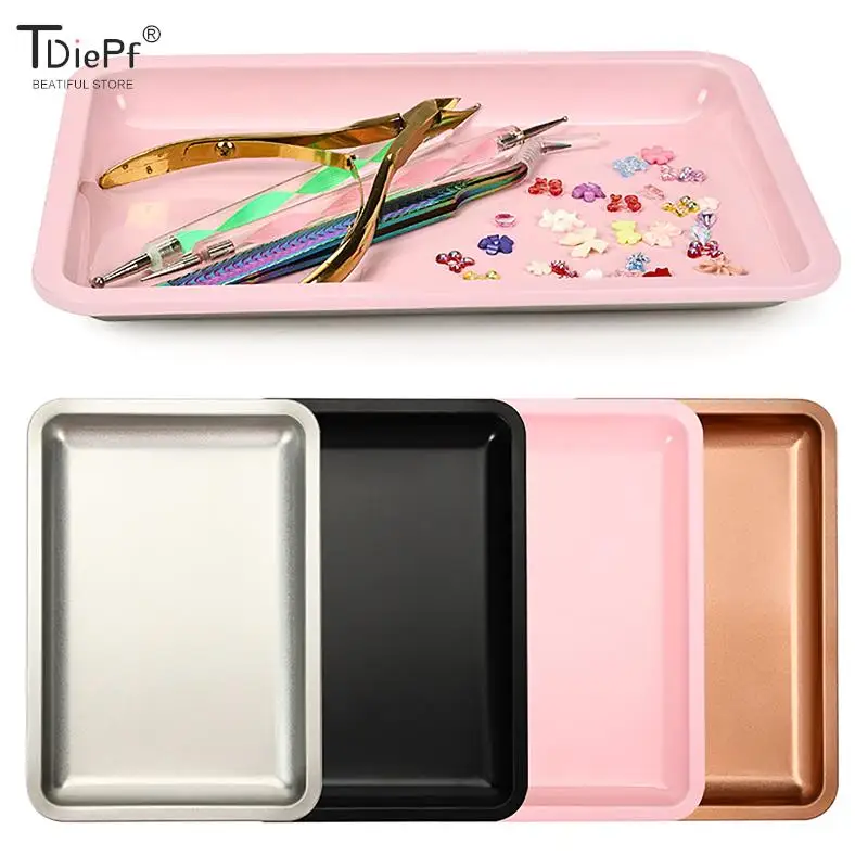 

1pcs Stainless Steel Nail Art Equipment Plate Cosmetic Storage Tray Surgical Dental Tray Home False Nails Dish Tools Nail Art